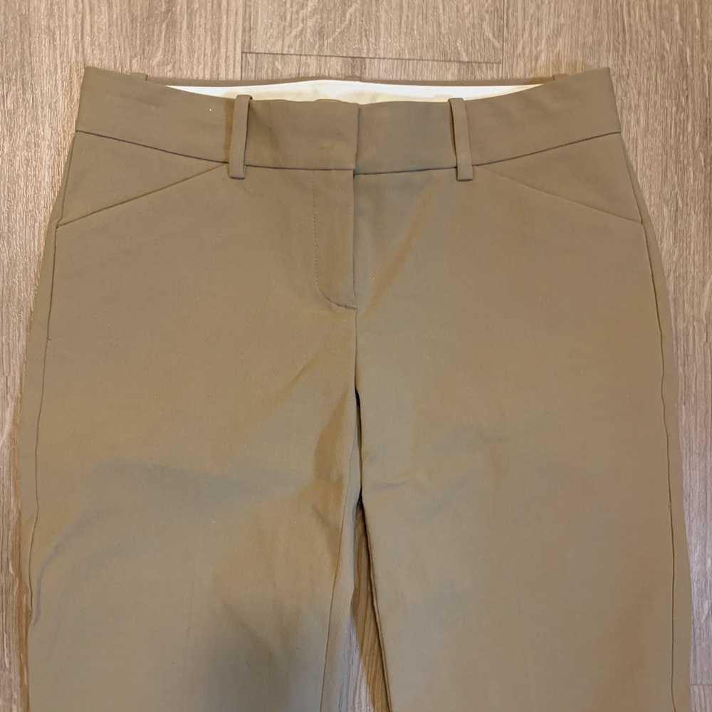 Theory tan cotton stretch ankle pants.